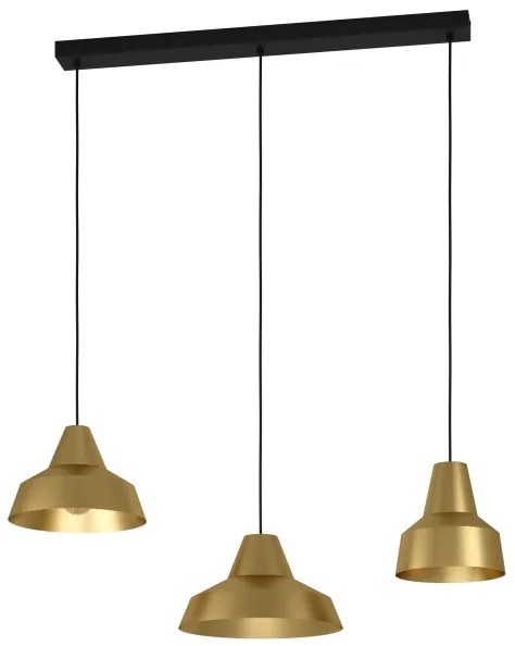 Lustră pe cablu Eglo 390016 SAVARNA 3xE27/40W/230V auriu