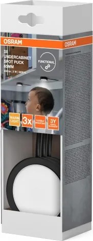 Osram - Set 3x corpuri LED pentru montaj sub dulap UNDERCABINET LED/3W/230V 3000K negru