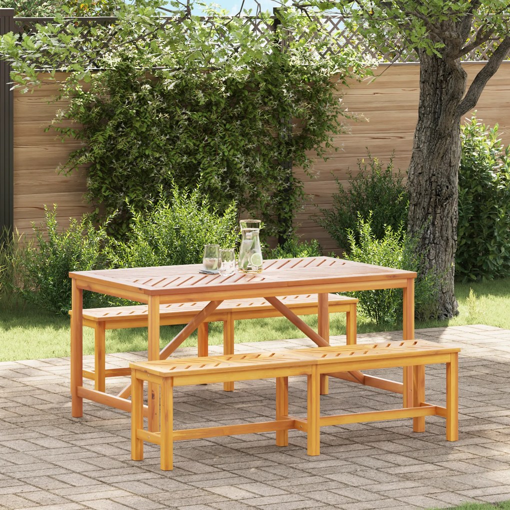 vidaXL Set de masă pentru grădină 3 pcs Maro 150 x 90 x 74 cm