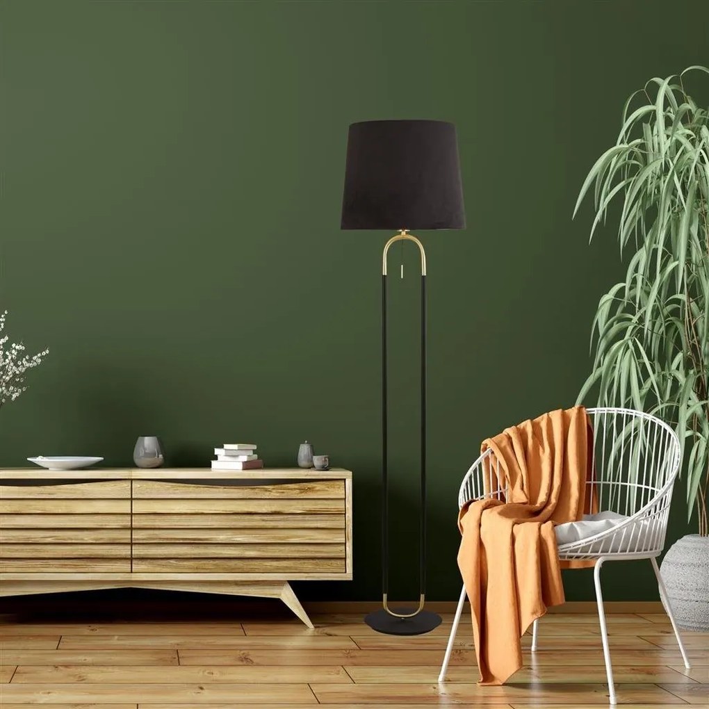 Lampadar, Lampa de podea decorativa design elegant Jazz negru