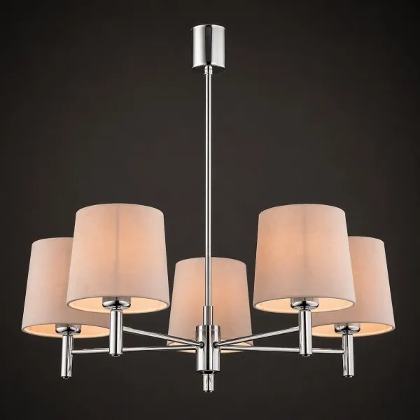 Brilagi - Lustru cu tijă MONTE 5xE27/60W/230V bej/crom lucios