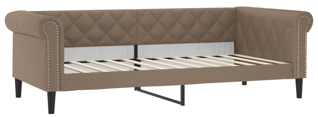 354225 vidaXL Cadru de pat, cappuccino, 80x200 cm, piele ecologică