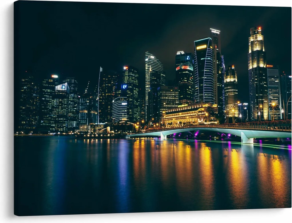 Tablou - Singapore noaptea (70x50 cm)