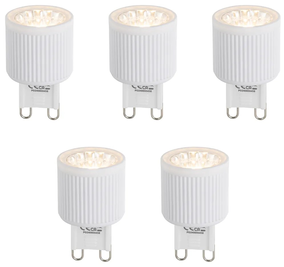 Set de 5 becuri LED G9 24mm cu 3 trepte de intensitate luminoasă, 3W, 300 lm, 2700K