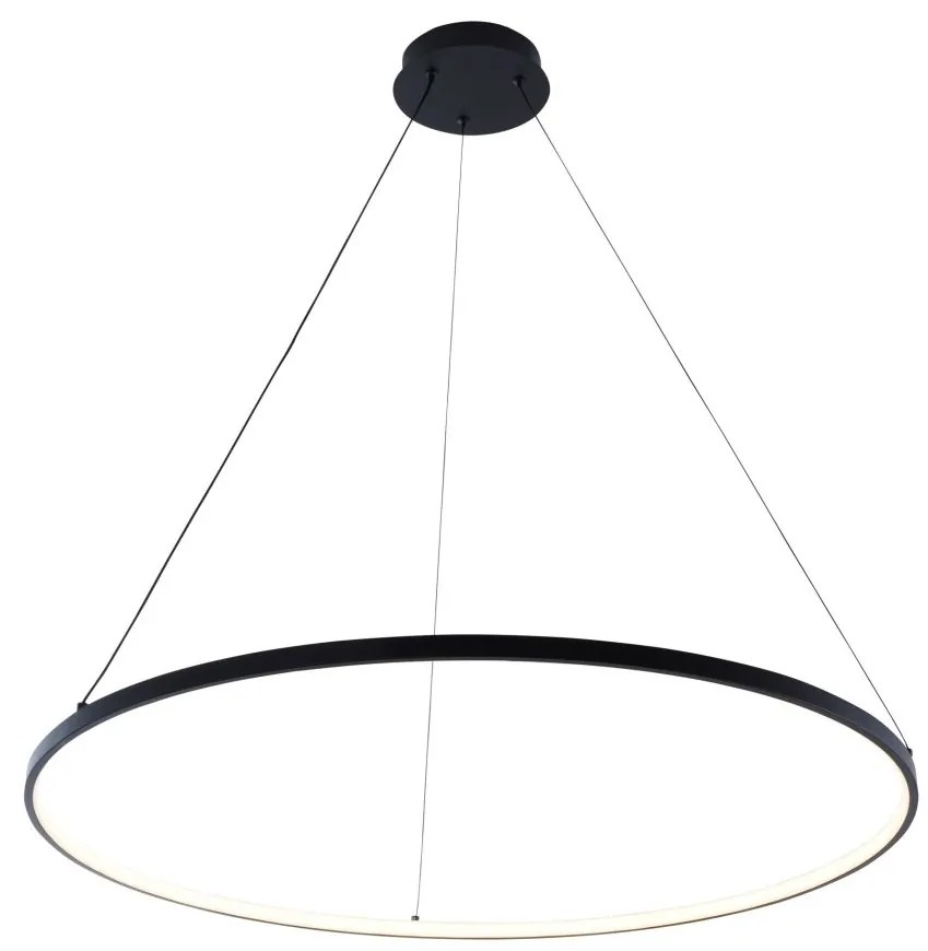 Lustra LED moderna design circular BRENO negru 80cm