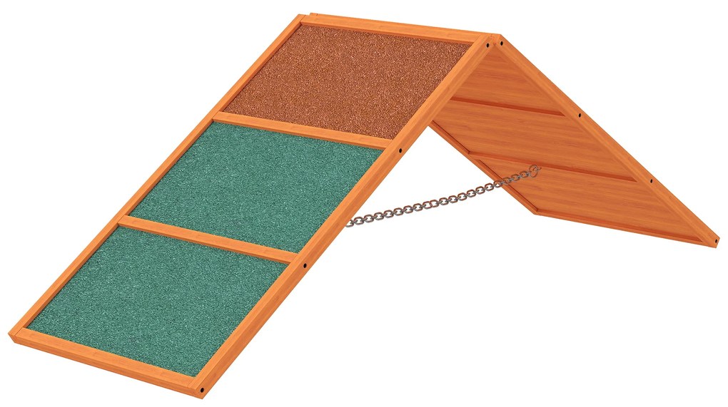 PawHut Rampă pentru Agilitate câini, pliabilă, înălțime reglabilă, antiderapantă, molid, până la 40 kg, 173 x 59 x 66 cm, Portocaliu/Verde | Aosom Romania