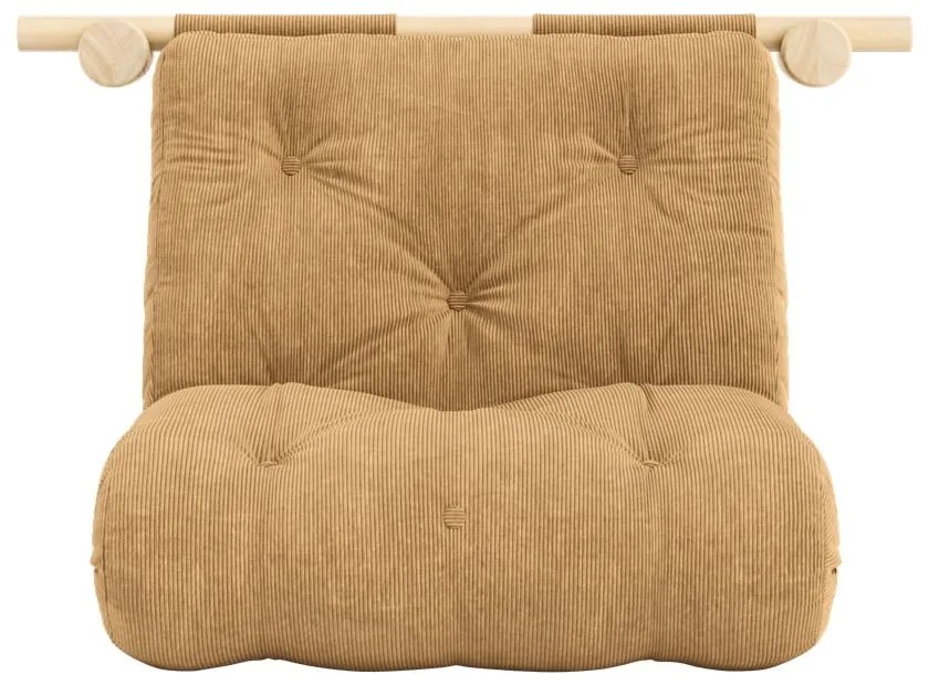 Fotoliu maro deschis cu tapițerie din catifea reiată Hooked – Karup Design