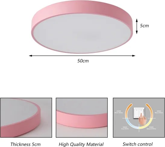 Brilagi - Plafonieră POOL LED/60W/230V 3000/4000/6000K 50 cm roz