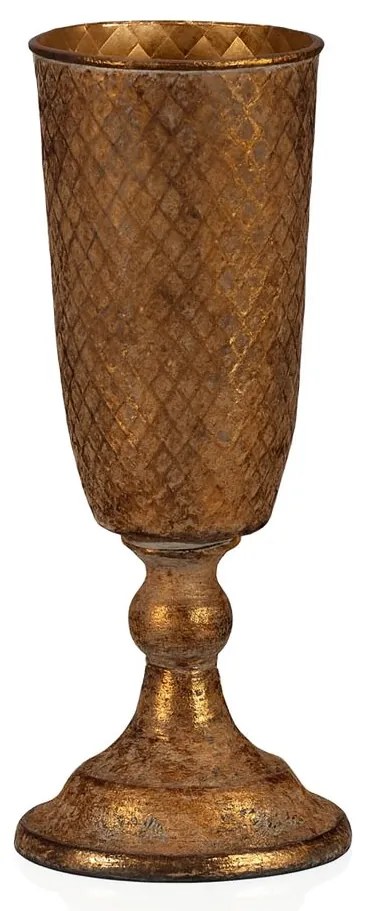 Pot de metal îngust, auriu, 10 x 10 x 30 cm