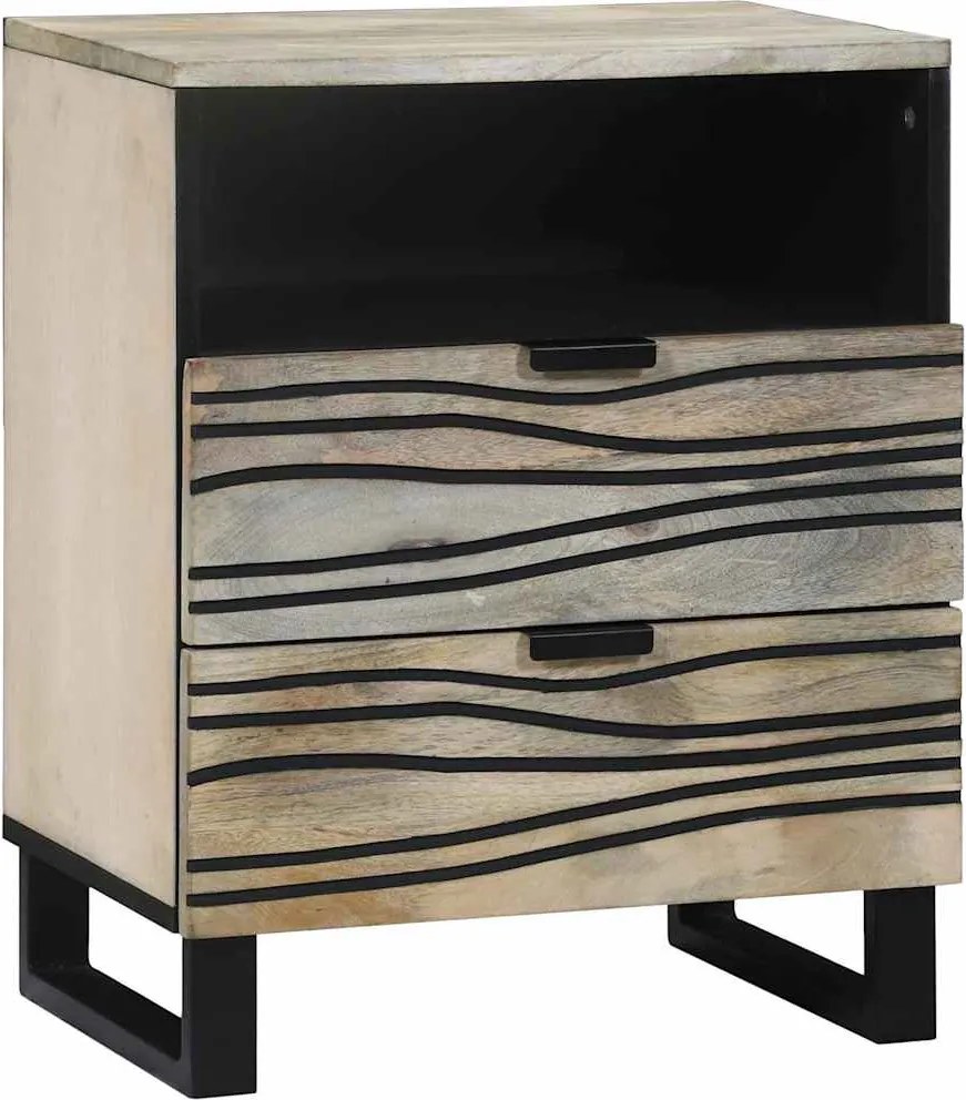 vidaXL Dulap de noapte cu sertar Alb și negru 50 x 33 x 62 cm