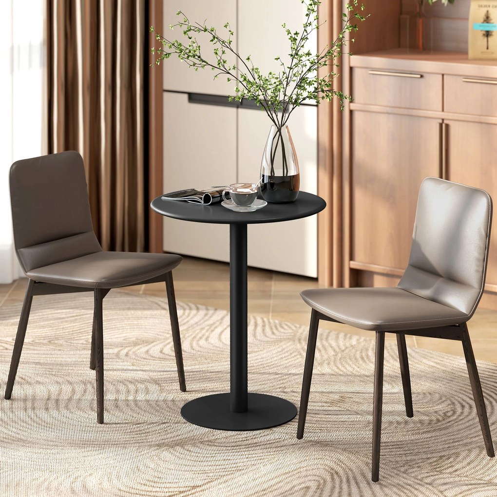 HOMCOM Masă de Dining Rotundă și Modernă pentru 2 Persoane din Oțel, Neagră | Aosom Romania