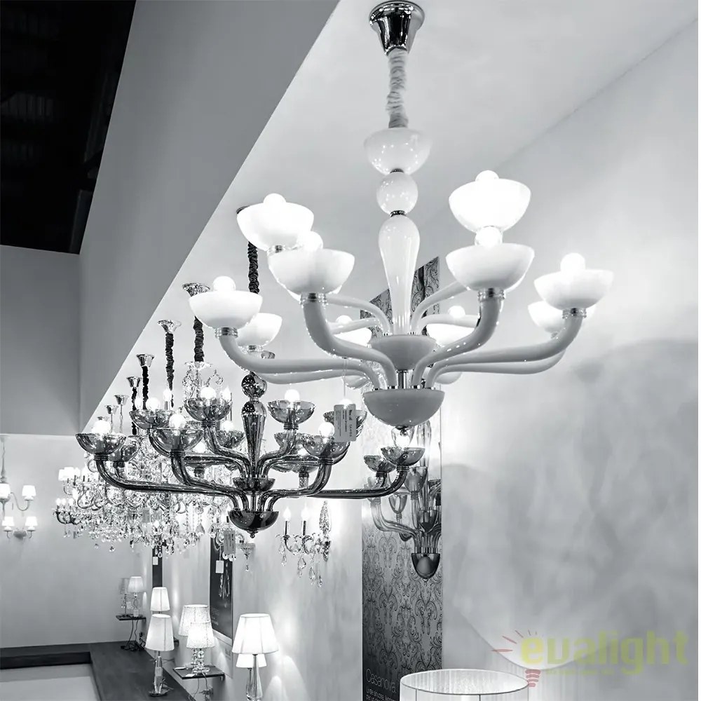 Candelabru LUX stil venetian cu 6 brate BON BON SP6 BIANCO 093994