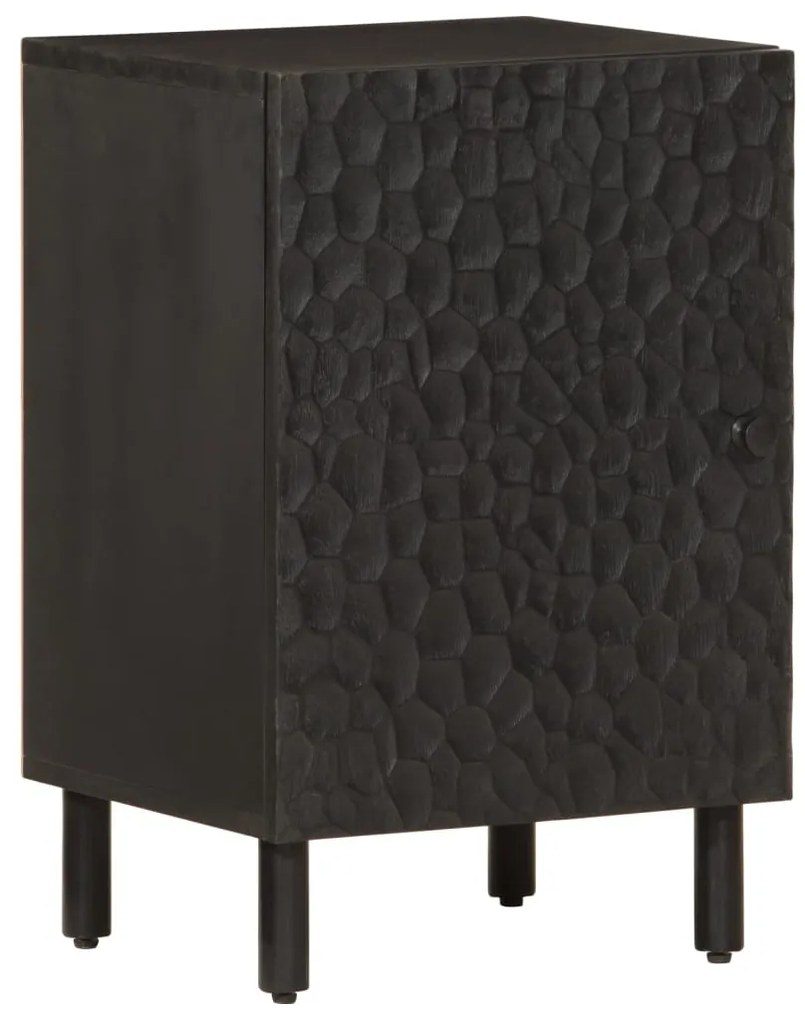 vidaXL Dulap de baie, negru, 38x33x58 cm, lemn masiv de mango