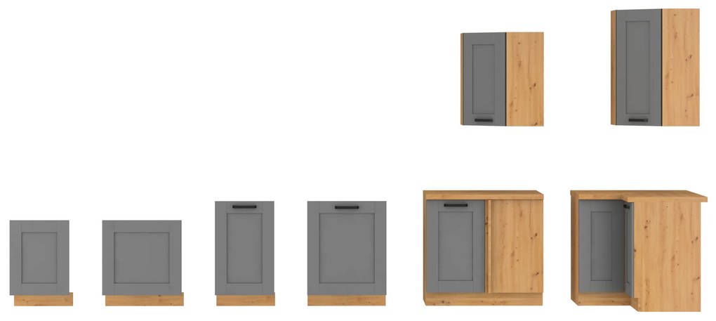 Dulap de bucătărie pentru alimente Lucid 60 DP 210 2F (Stejar artisan + dustgrey). 1045611