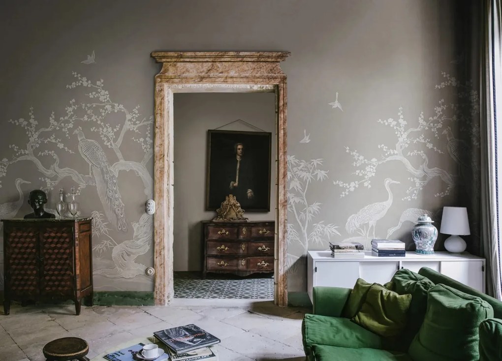 Tapet Chinoiserie Lace, Natural Beige, Rebel Walls