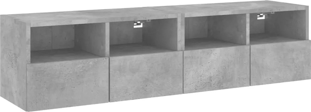 vidaXL Comode TV de perete, 2 buc., gri beton, 60x30x30 cm, lemn