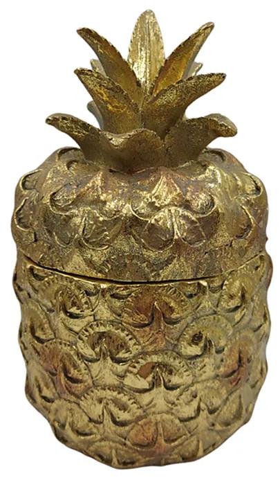 Caseta de bijuterii Pineapple 8x15cm, Auriu