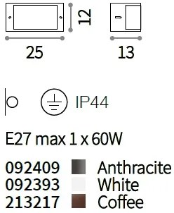 Aplica perete exterior design modern IP44 REX-1 AP1 WHITE 092393
