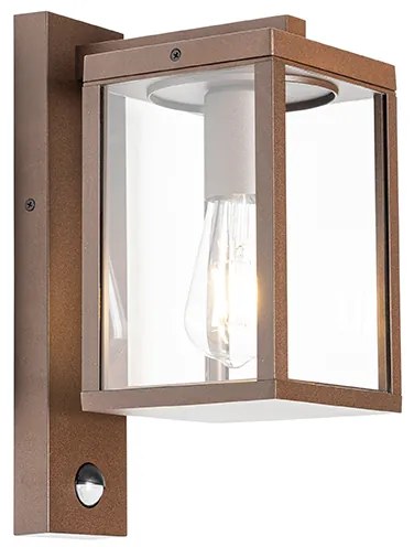Lampa de perete exterioară maro ruginiu cu senzor de mișcare IP44 - Charlois