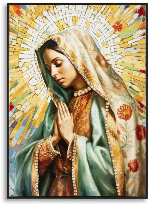 Mauro Ferretti Pictură pe pânză lăcuită Madonna -a- cu ramă cm 72x4x100 | Aosom Romania