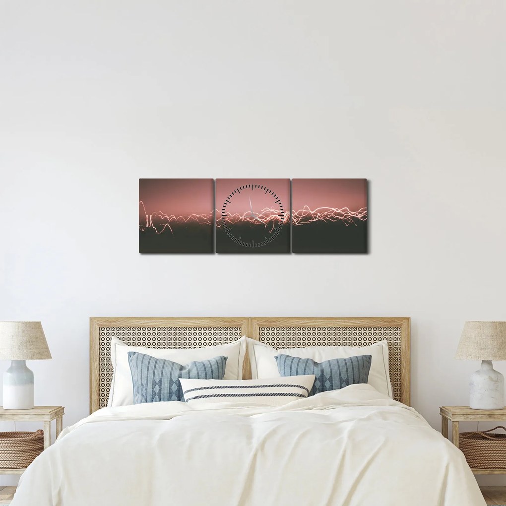 Tablou abstract (cu ceas) (90x30 cm)