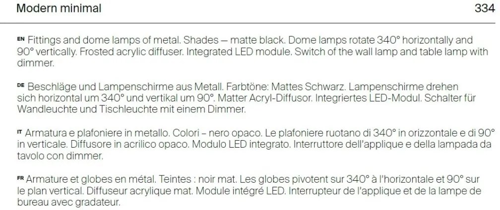 Aplica LED de perete directionabila design modern Fad negru mat