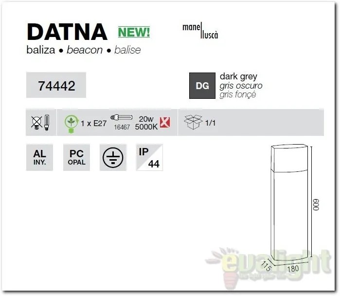 Stalp exterior IP44 Datna 74442