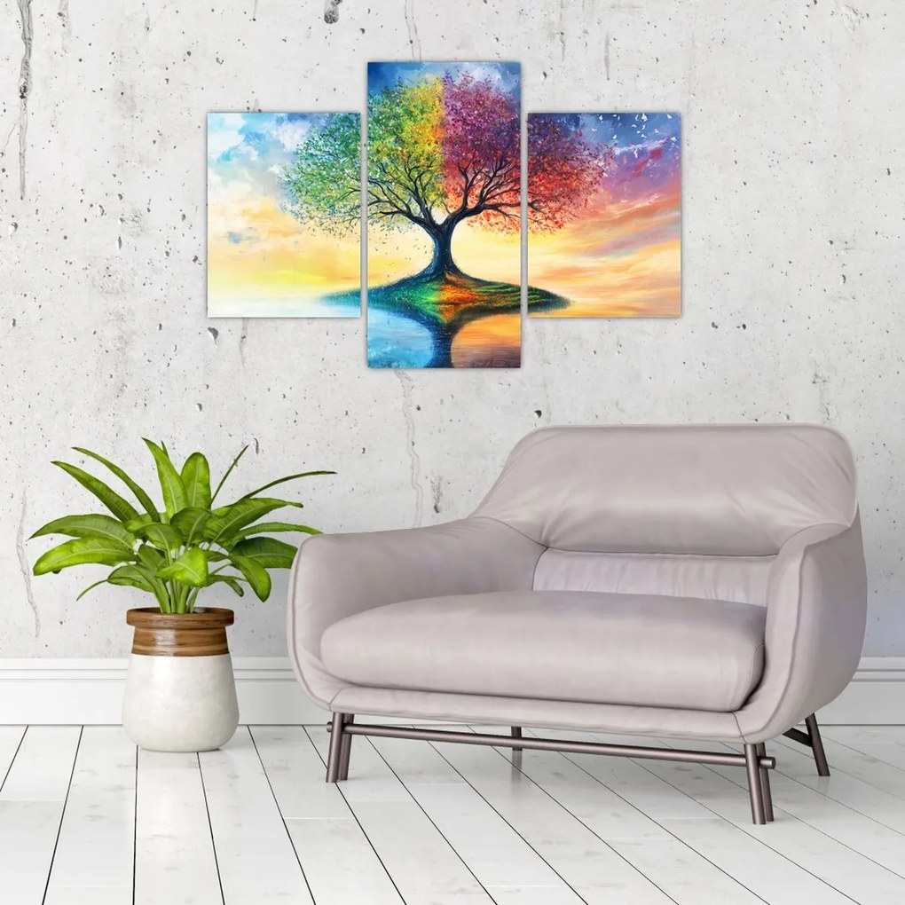 Tablou – Arbore pictat al anotimpurilor (90x60 cm)