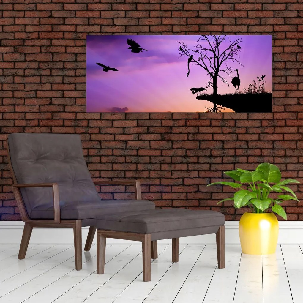 Tablou - Siluetele animalelor (120x50 cm)