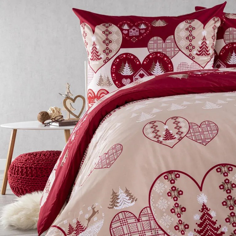 Lenjerie de pat din microfibră INIMĂ 2x pat simplu