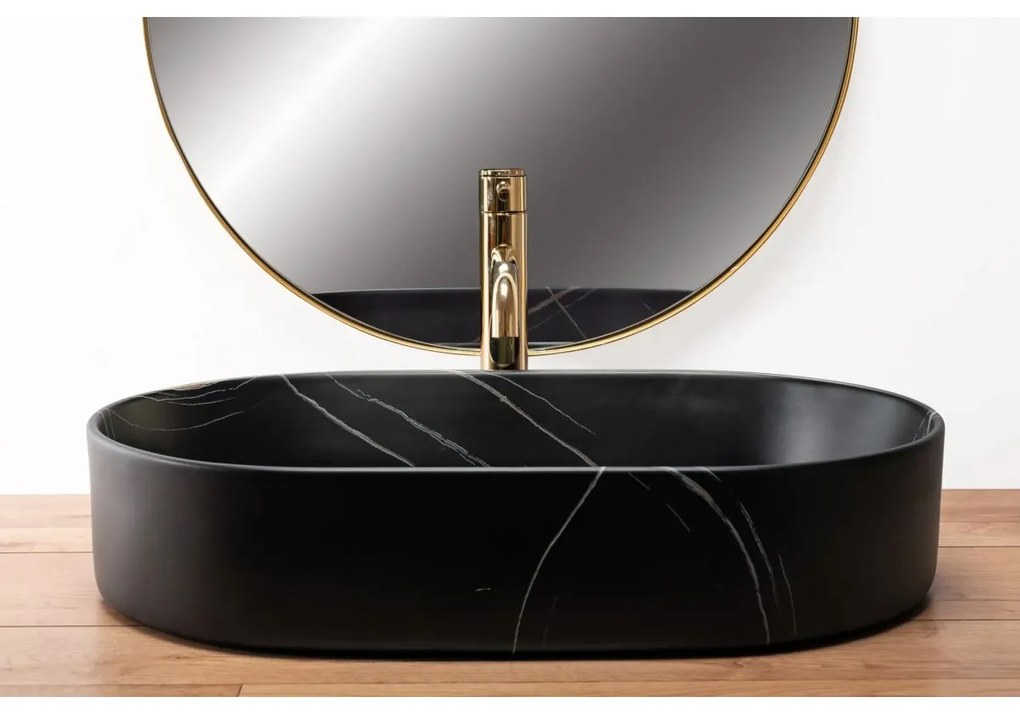 Rea Nadia lavoar 61x38.5 cm ovale de blat negru REA-U8565