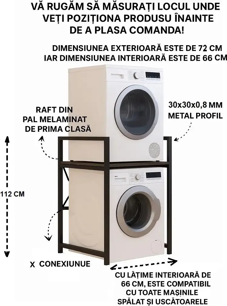 Suport raft pentru mașină de spălat și uscător