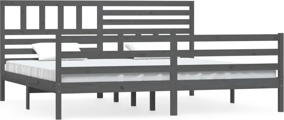 vidaXL Cadru de pat, gri , 200x200 cm, lemn masiv