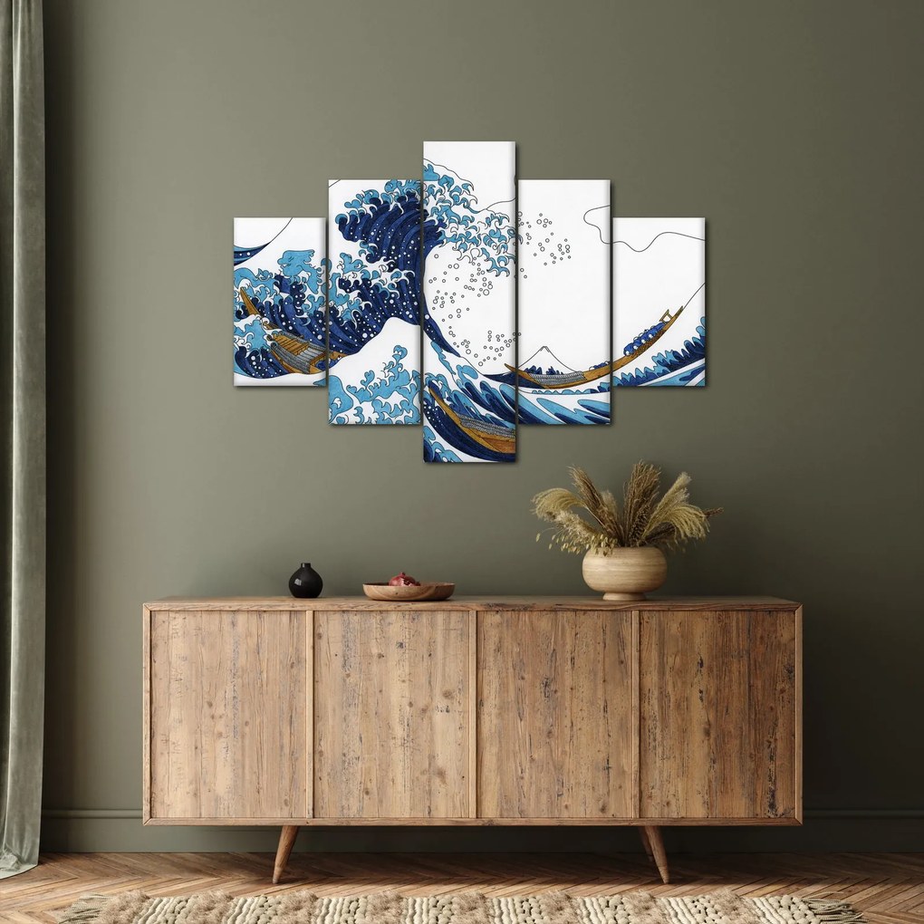 Tablou - Desen japonez, valuri (150x105 cm)