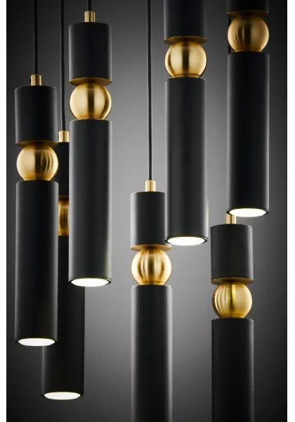 Lustră pe cablu Jupiter 2015 ALAS 7xGU10/10W/230V negru/auriu