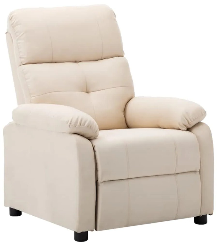 3073811 vidaXL Fotoliu rabatabil electric, crem, material textil