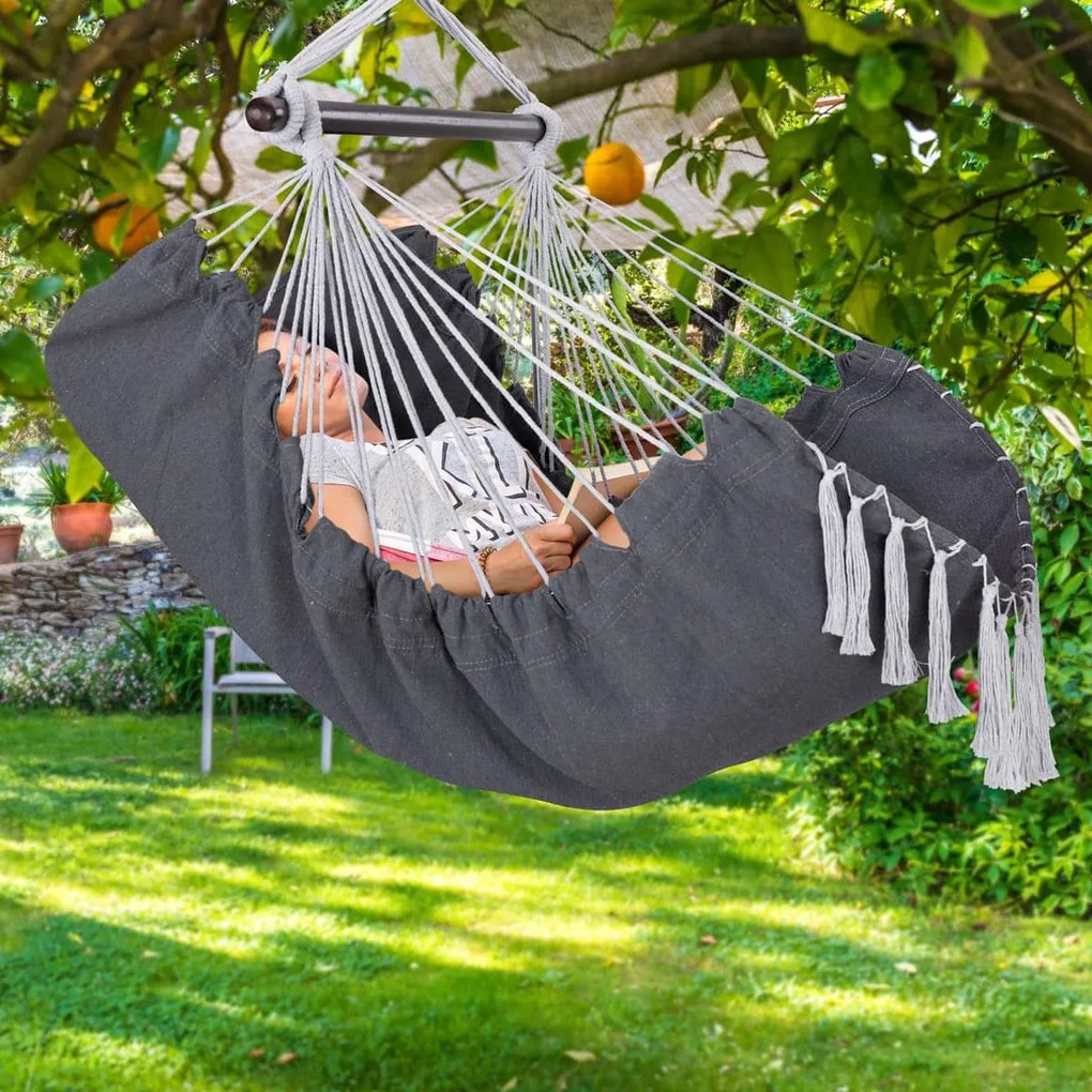 Scaun suspendat MANDY 170x100x150 cm, gri închis Detex