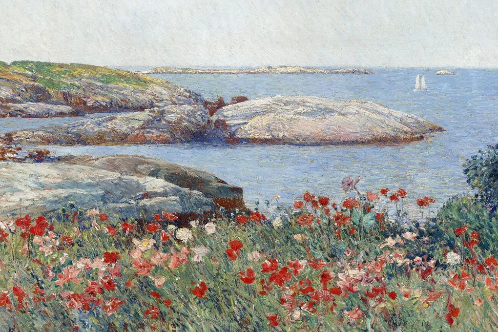 Artă imprimată Poppies on the Isles of Shoals (Vintage Seaside Landscape / Seascape) - Frederick Childe Hassam, (40 x 26.7 cm)