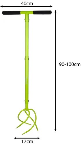 Cultivator manual de grădină cu mâner reglabil