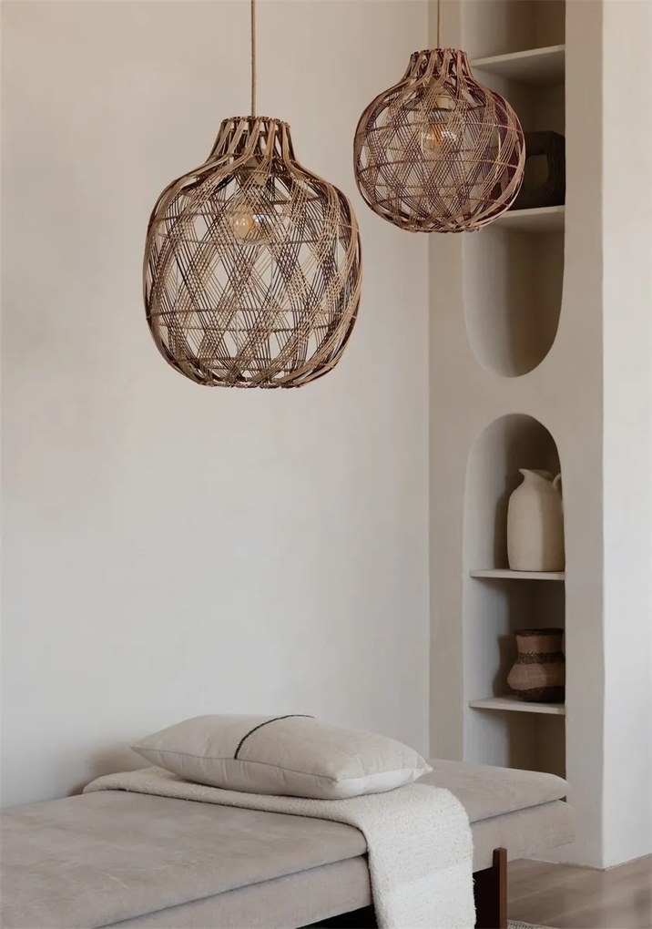 Lustra/Pendul Eco, Bambus, Mendoza natural/maro, S
