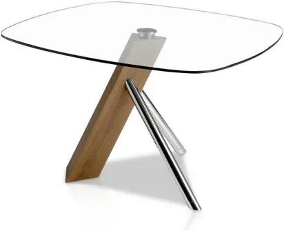 Masa dining design deosebit Walnut and glass, 120x120cm
