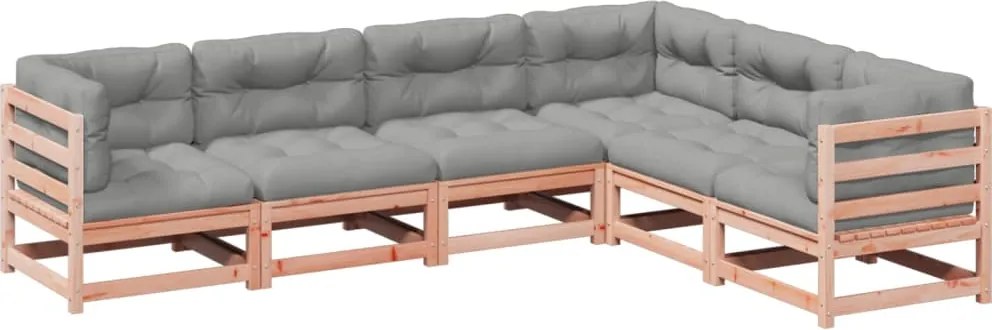 vidaXL Set canapele grădină cu perne, 6 piese, lemn masiv brad douglas