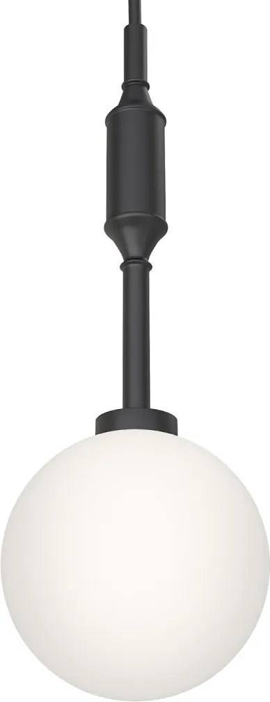 Pendul suspendat din metal negru 33cm si glob sticla Ero I
