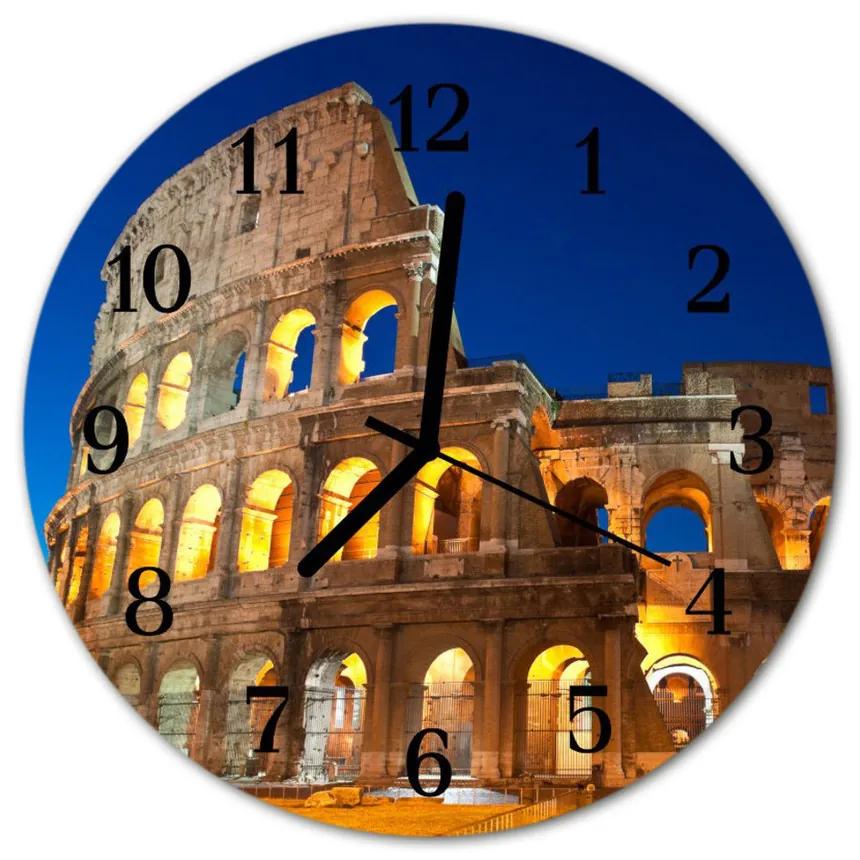 Ceas de perete din sticla rotund Colosseum Colosseum Galben
