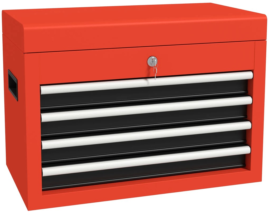 DURHAND Dulap pentru unelte Trolley, inclusiv lacăt, 2 chei, 45 cm x 24,5 cm x 32,5 cm, Roșu | Aosom Romania