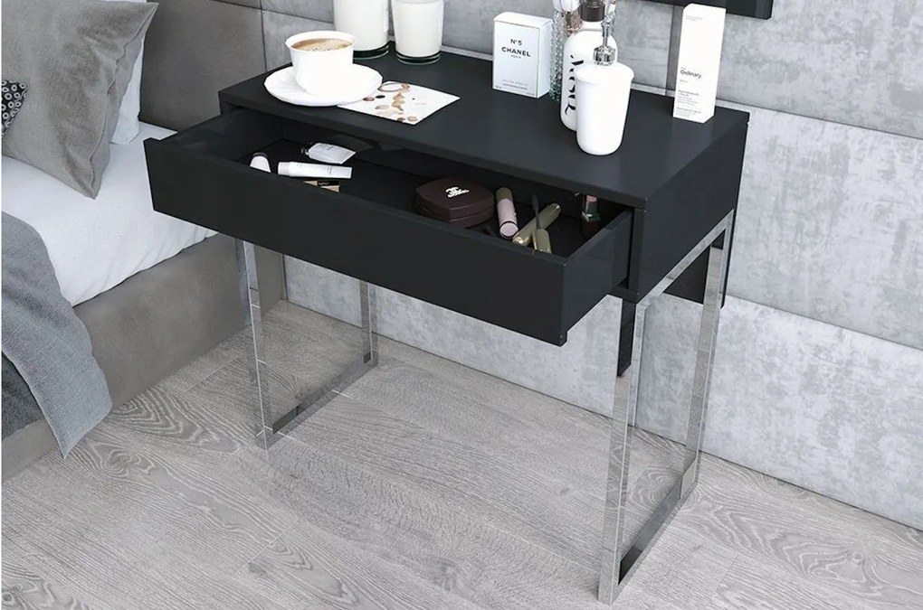 Masă de toaletă Evenna (Negru lucios). 1025847