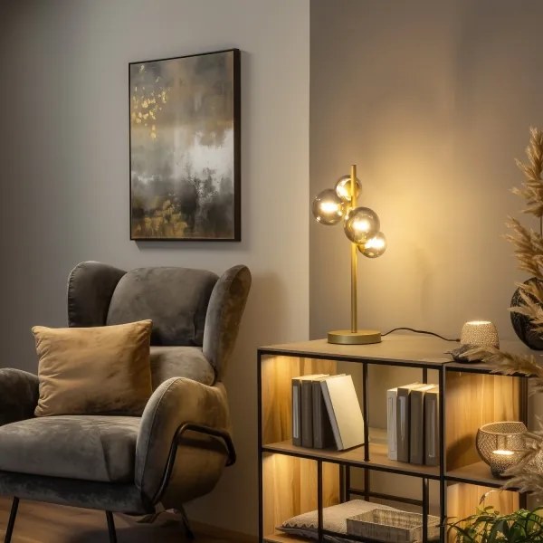 Lampă LED de masă Brilagi MILLA 4xG9/3W/230V auriu/fumuriu