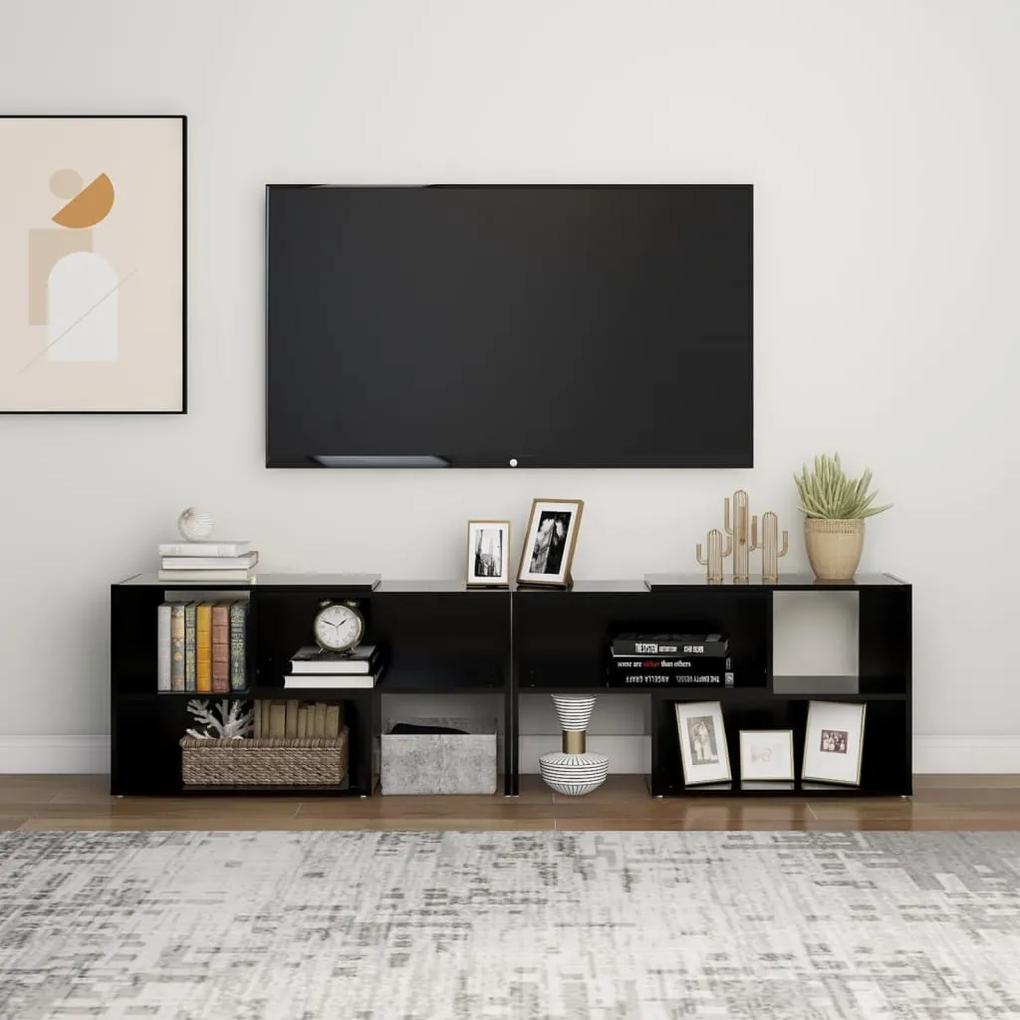 Comoda TV, negru, 149x30x52 cm, PAL 1, Negru