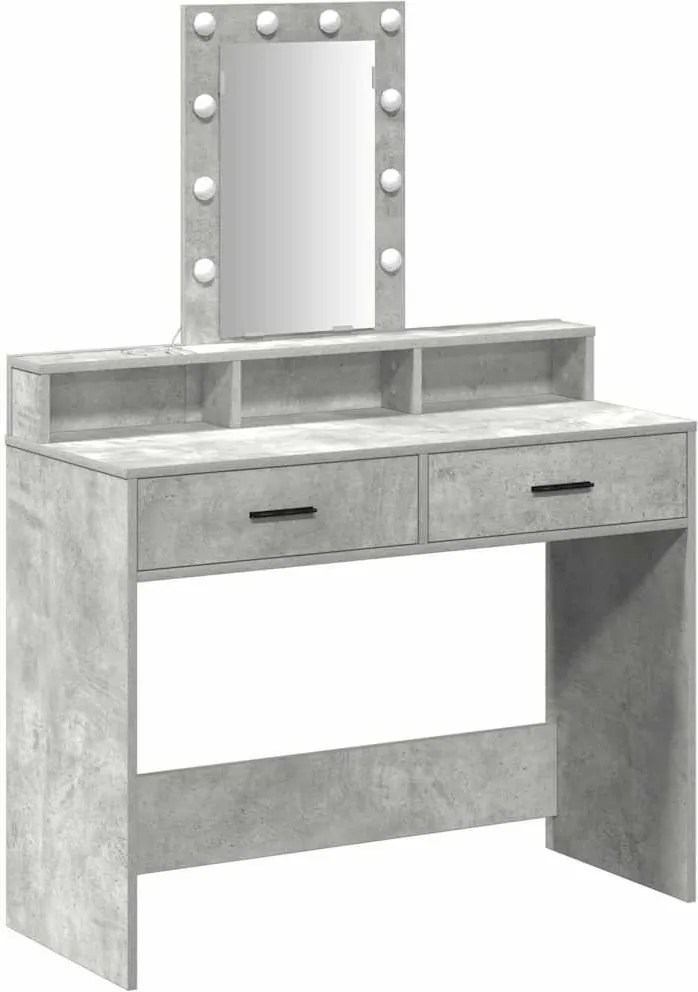 vidaXL Masă de Machiaj cu sertar Gri 100 x 41 x 140 cm Lemn compozit