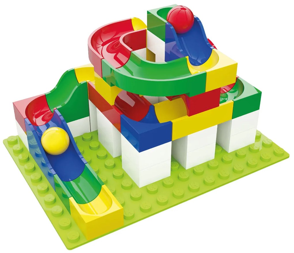 Jucarie Marble Run cutie de constructie mini Hubelino (45 piese)